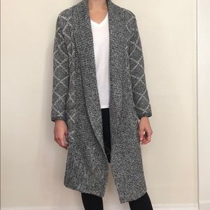 Cozy gray and cream cardigan
